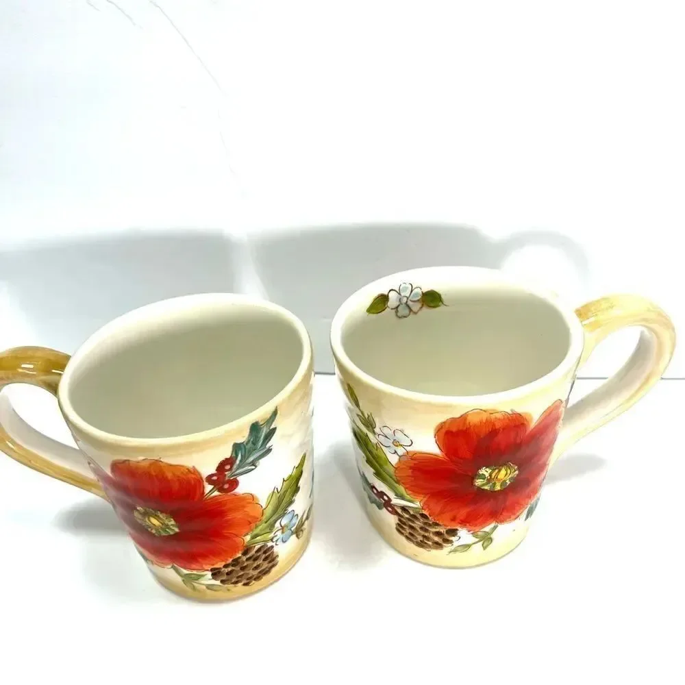 - Maxcera “ Winter Poppy” large mug set